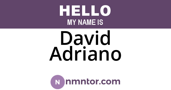 David Adriano