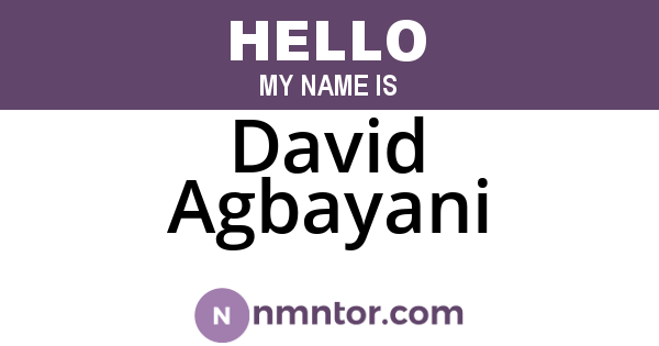 David Agbayani