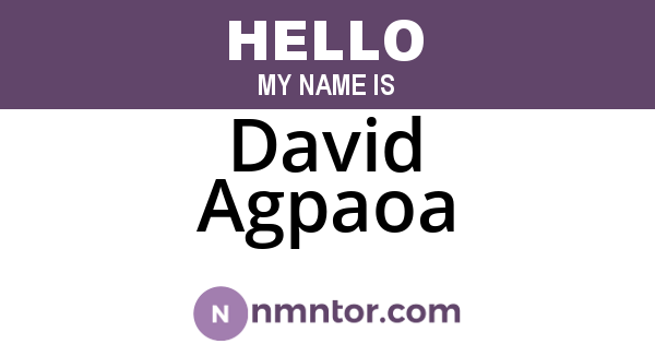 David Agpaoa