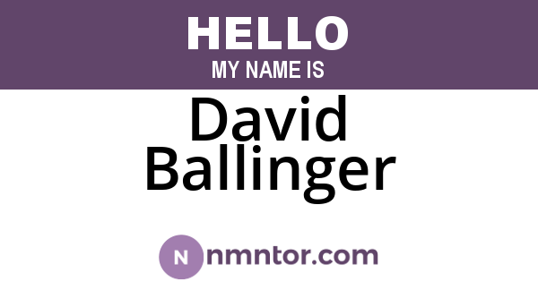 David Ballinger