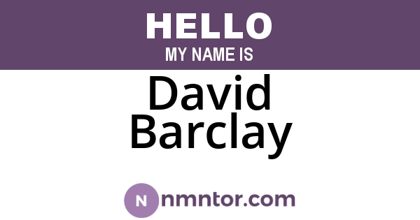 David Barclay