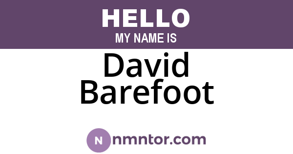 David Barefoot
