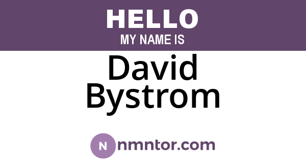David Bystrom