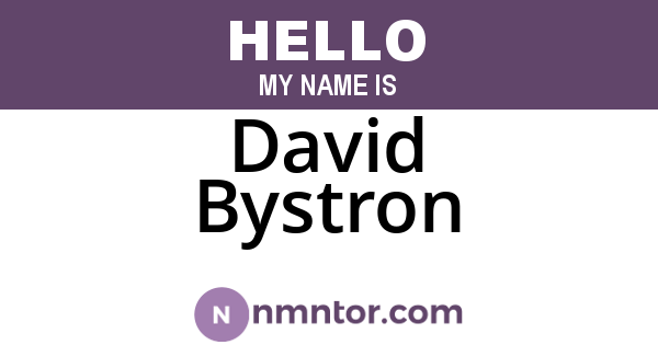 David Bystron
