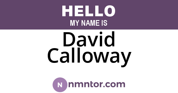David Calloway