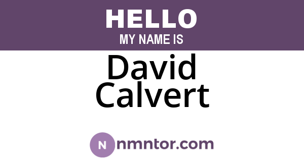 David Calvert