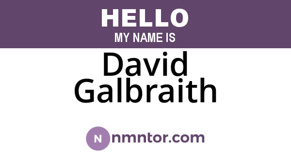David Galbraith