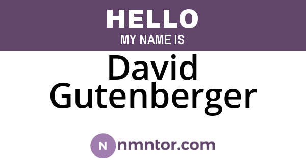 David Gutenberger