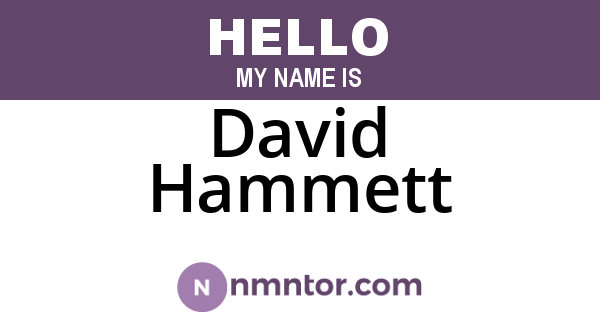 David Hammett