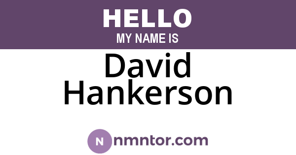 David Hankerson
