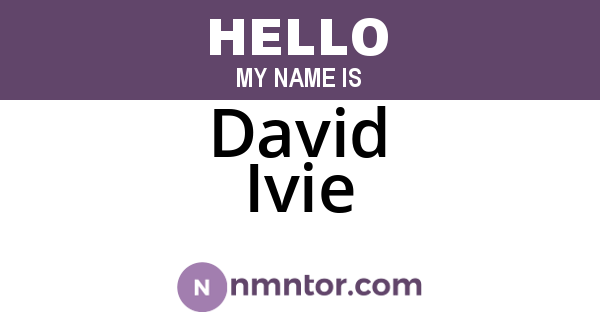 David Ivie