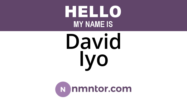 David Iyo