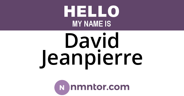 David Jeanpierre