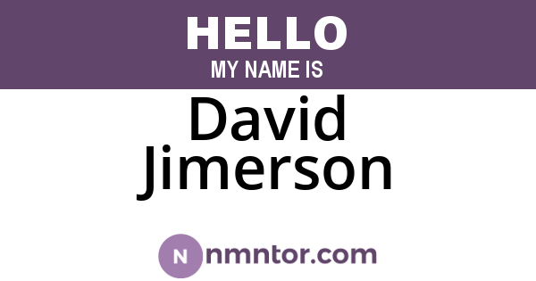 David Jimerson