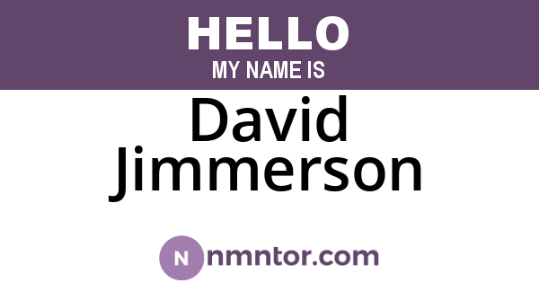 David Jimmerson