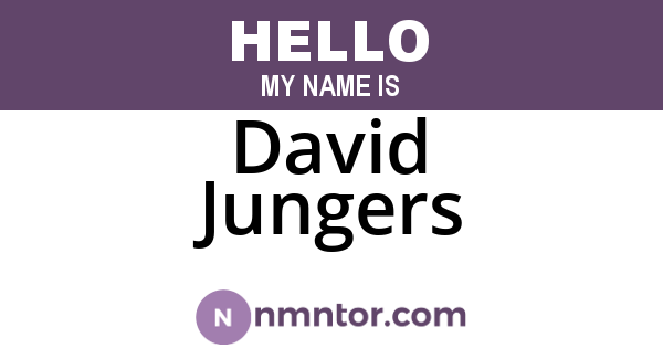 David Jungers