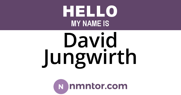 David Jungwirth