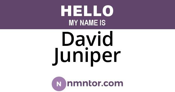 David Juniper