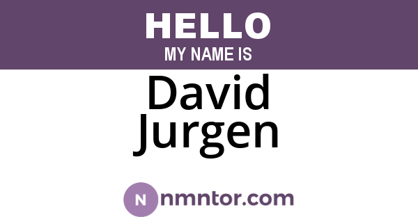 David Jurgen