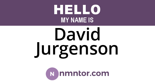 David Jurgenson