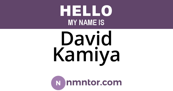 David Kamiya