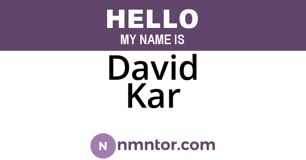 David Kar