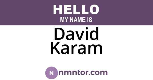 David Karam