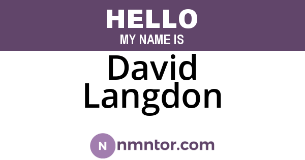 David Langdon