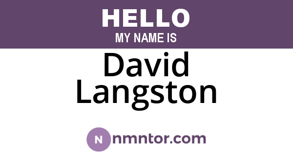 David Langston
