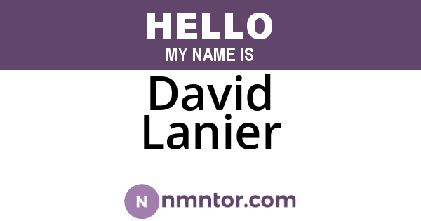 David Lanier