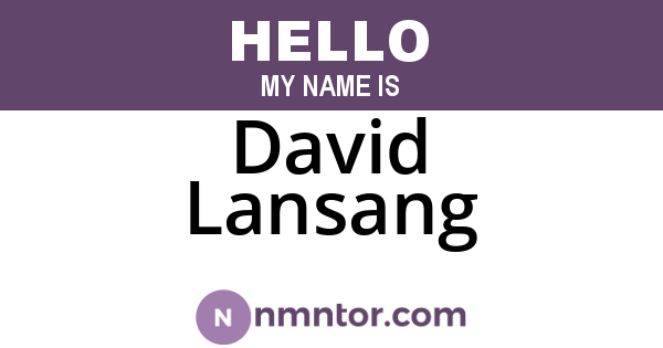David Lansang