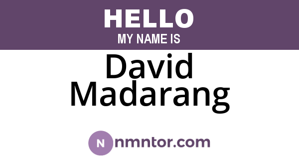 David Madarang