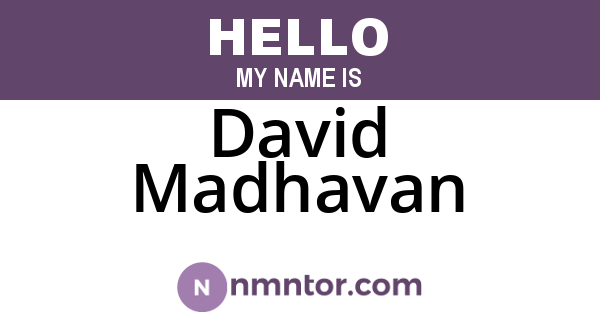 David Madhavan