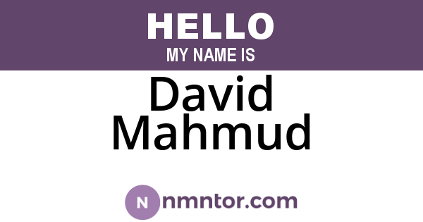 David Mahmud