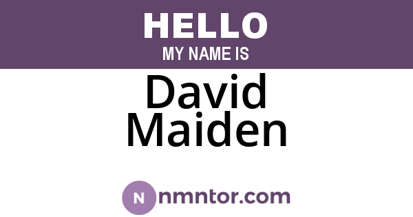 David Maiden