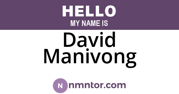 David Manivong