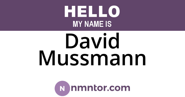 David Mussmann