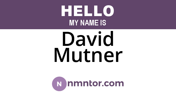 David Mutner