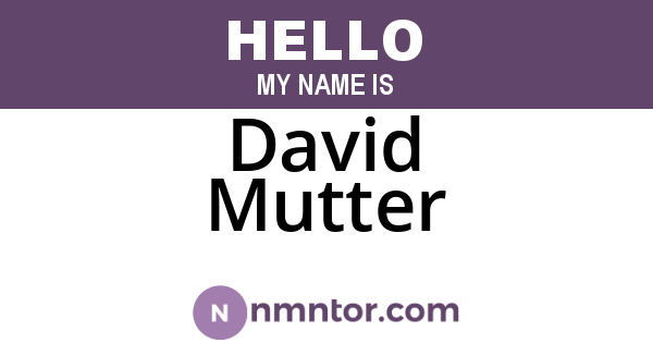 David Mutter