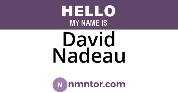 David Nadeau