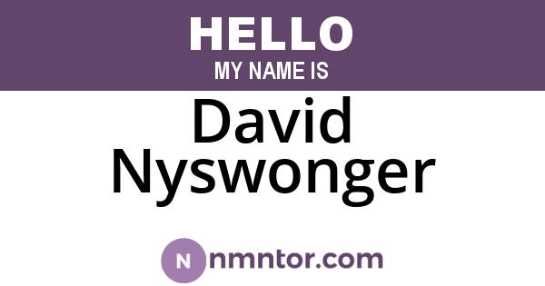 David Nyswonger