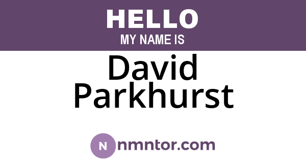 David Parkhurst