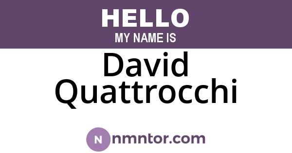 David Quattrocchi