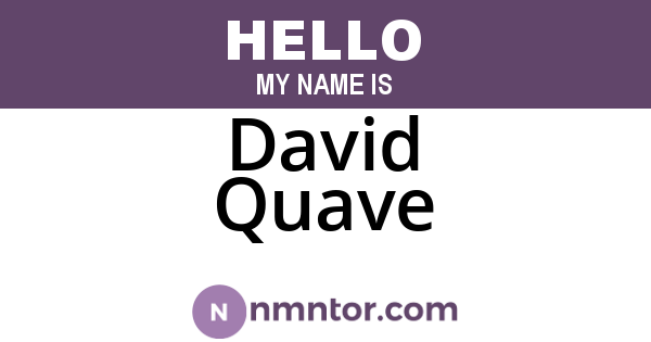 David Quave