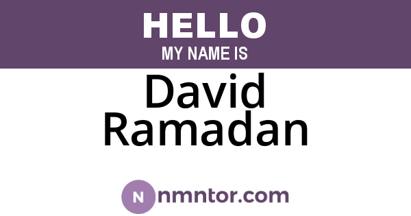 David Ramadan