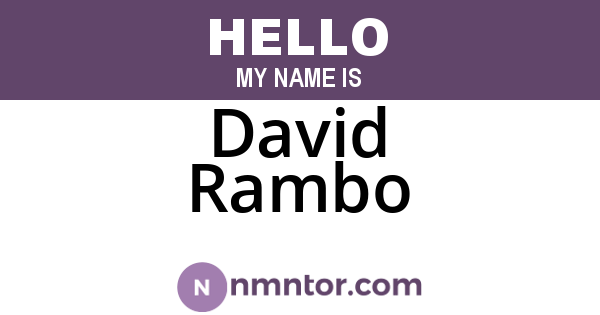 David Rambo