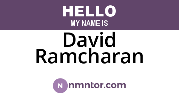 David Ramcharan