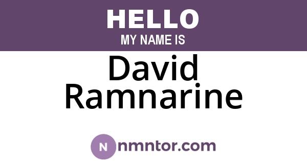 David Ramnarine