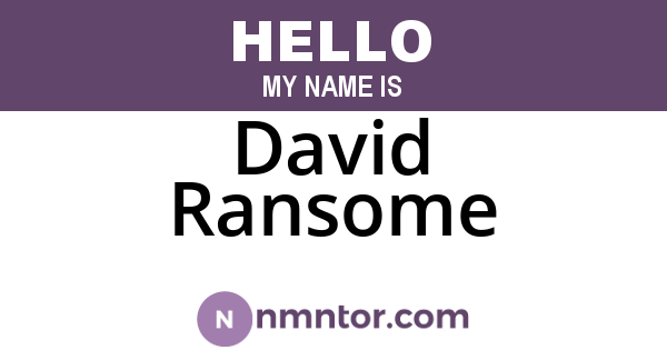 David Ransome