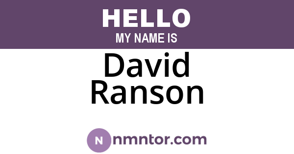 David Ranson